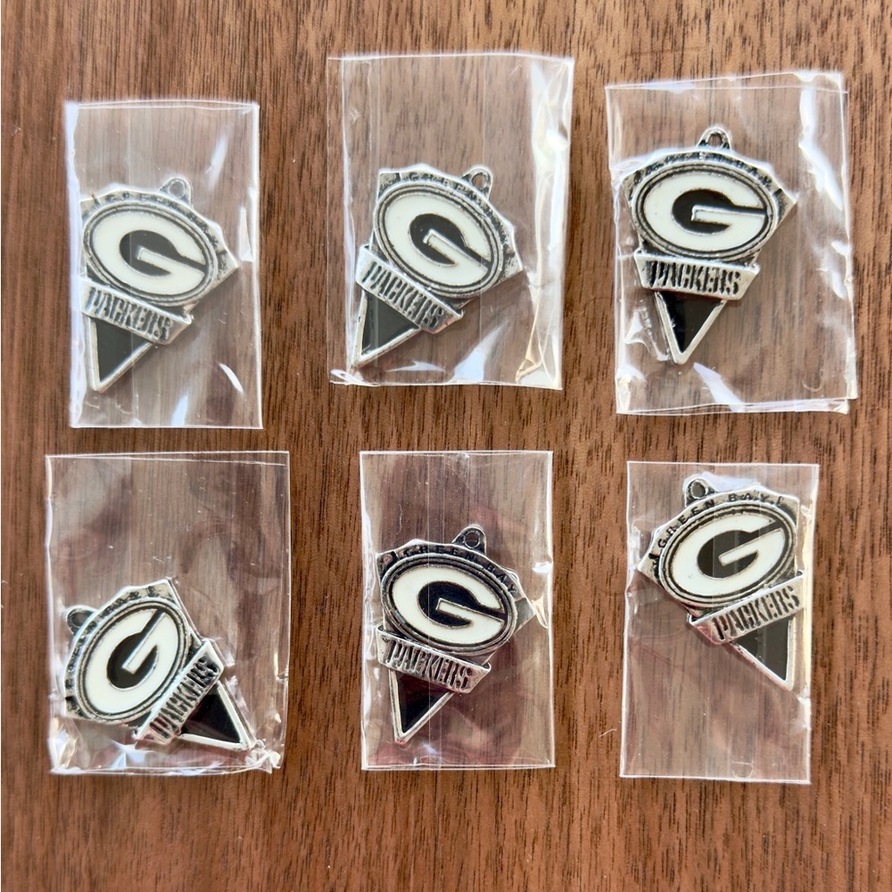 Green Bay Packers NFL Charm Set of 6 for Jewelry Making Supplies Enamel & Alloy